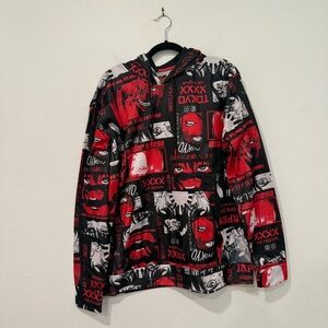 Drill Clothing Co Fresh Prints of Tokyo Red Black Anime Manga Graphic Hoodie M